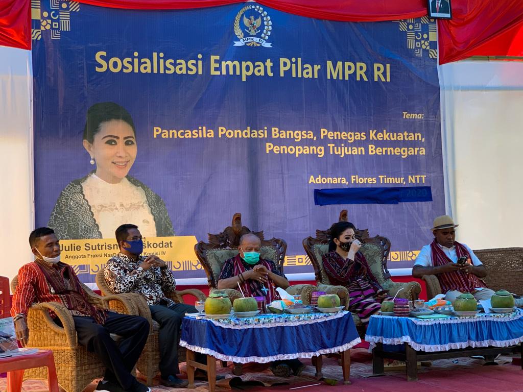 Sosialisasi empat pilar kebangsaan di Bahalone, Adonara Timur, NTT.