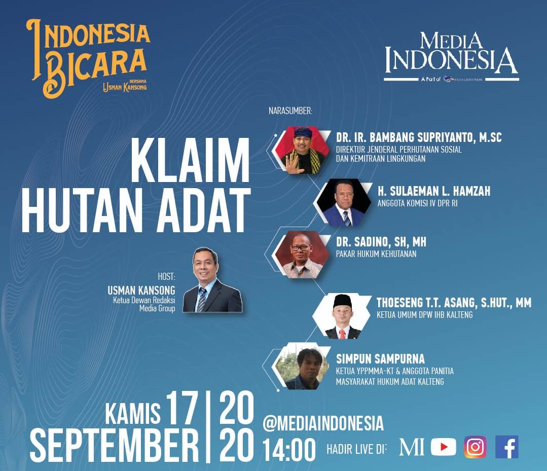 Acara webinar Indonesia Bicara yang dipandu Ketua Dewan Redaksi Media Indonesia Usman Kansong, Kamis (17/9).