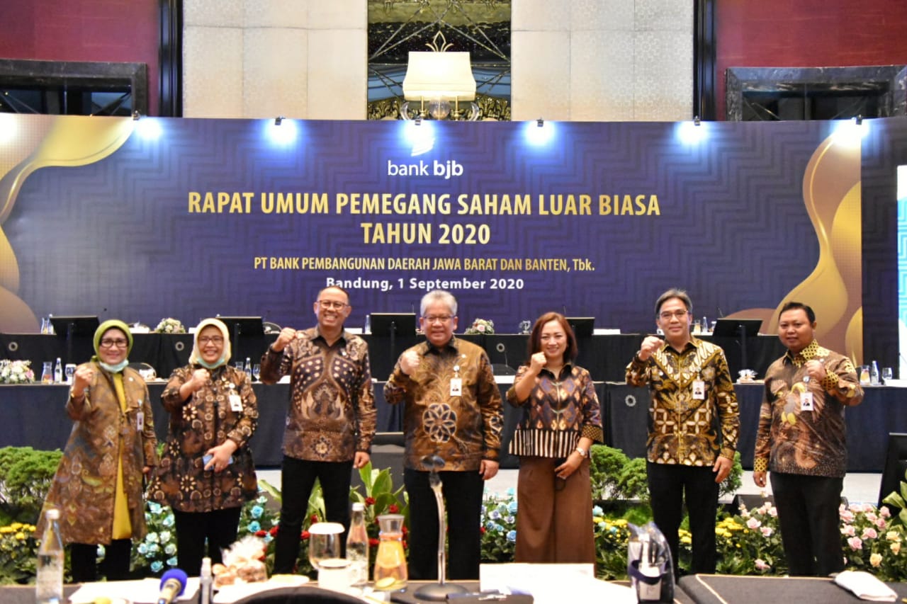 Rapat Umum Pemegang Saham Luar Biasa (RUPSLB) Bank BJB pada Selasa (1/9/2020).