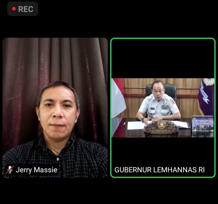 Gubernur Lemhanas RI Agus Widjojo dan Direktur Eksekutif P3S Jerry Massie, dalam diskusi daring, Selasa (29/9).