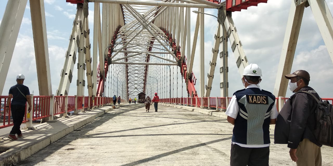 Pengerjaan di Jembatan Musi VI Palembang, Sumsel, ditarget selesai pada awal Desember 2020 ini.