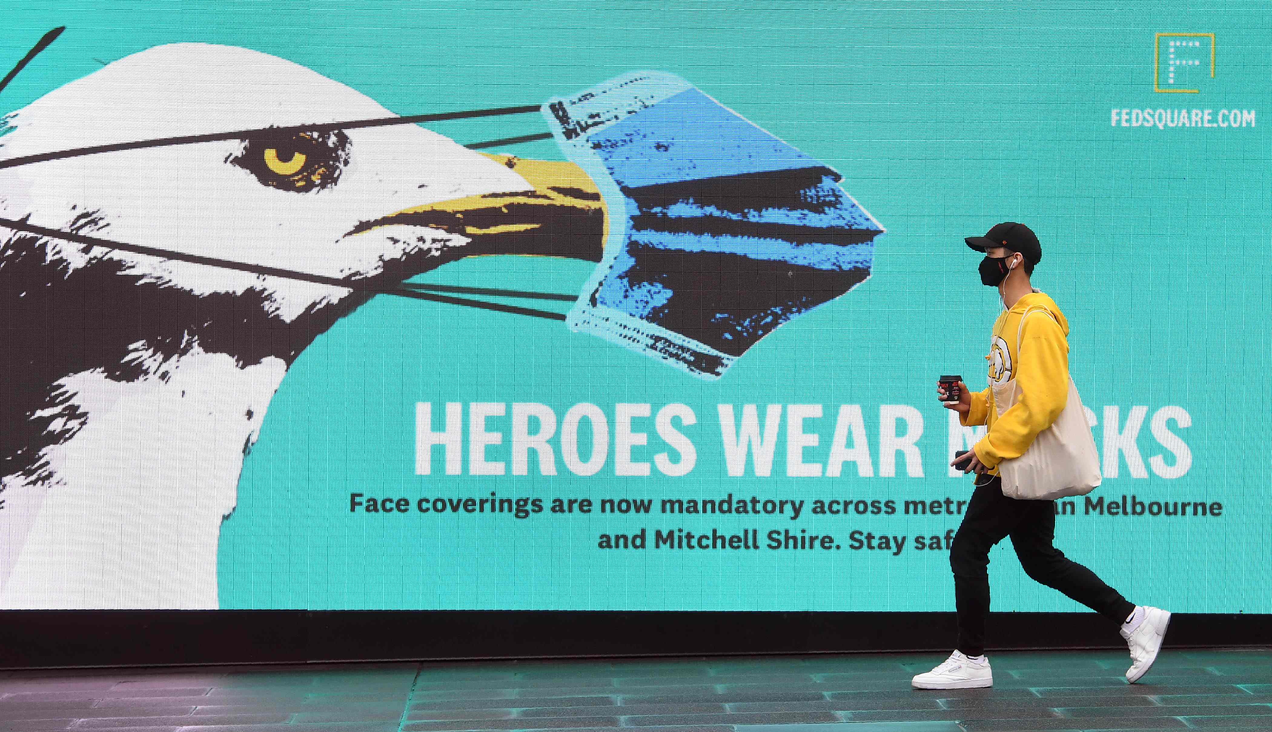 Imbauan untuk memakai masker di Melbourne