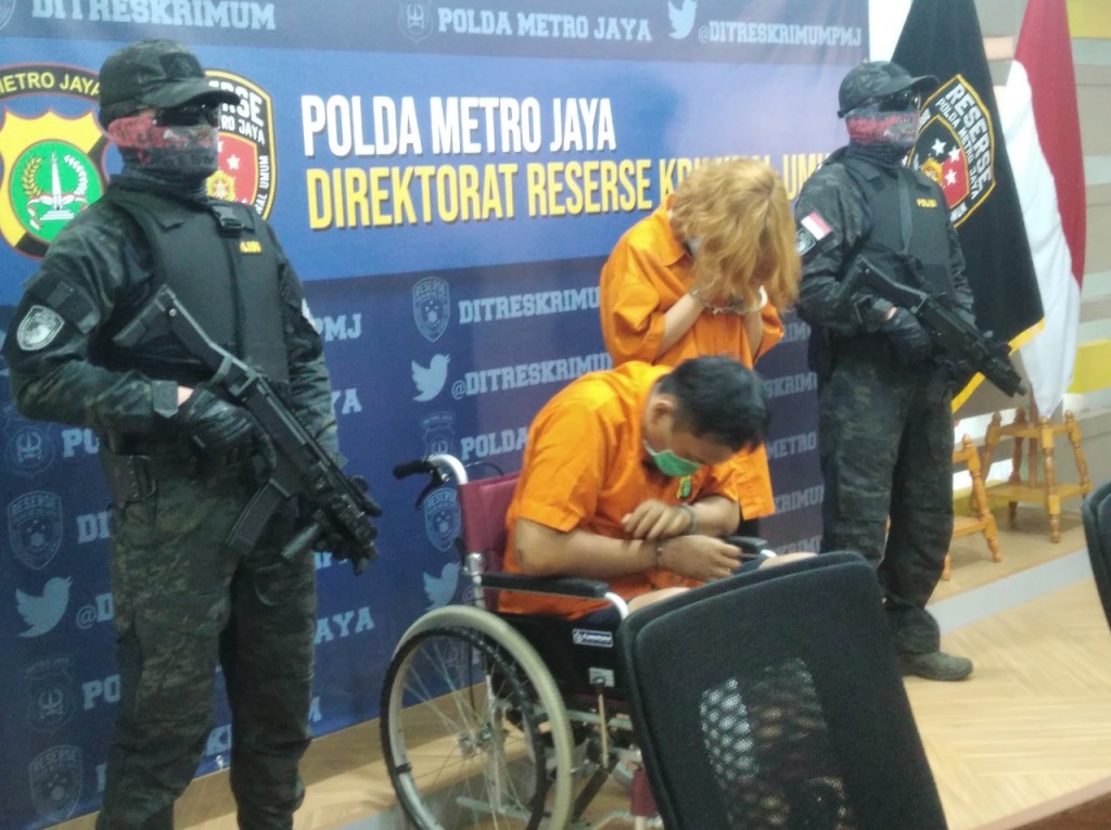 Para tersangka kasus mutilasi pria di Kalibata City, Jakarta Selatan.