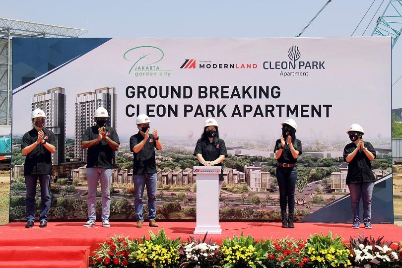 Seremoni groundbreaking apartemen Cleon Park, Rabu (23/9).