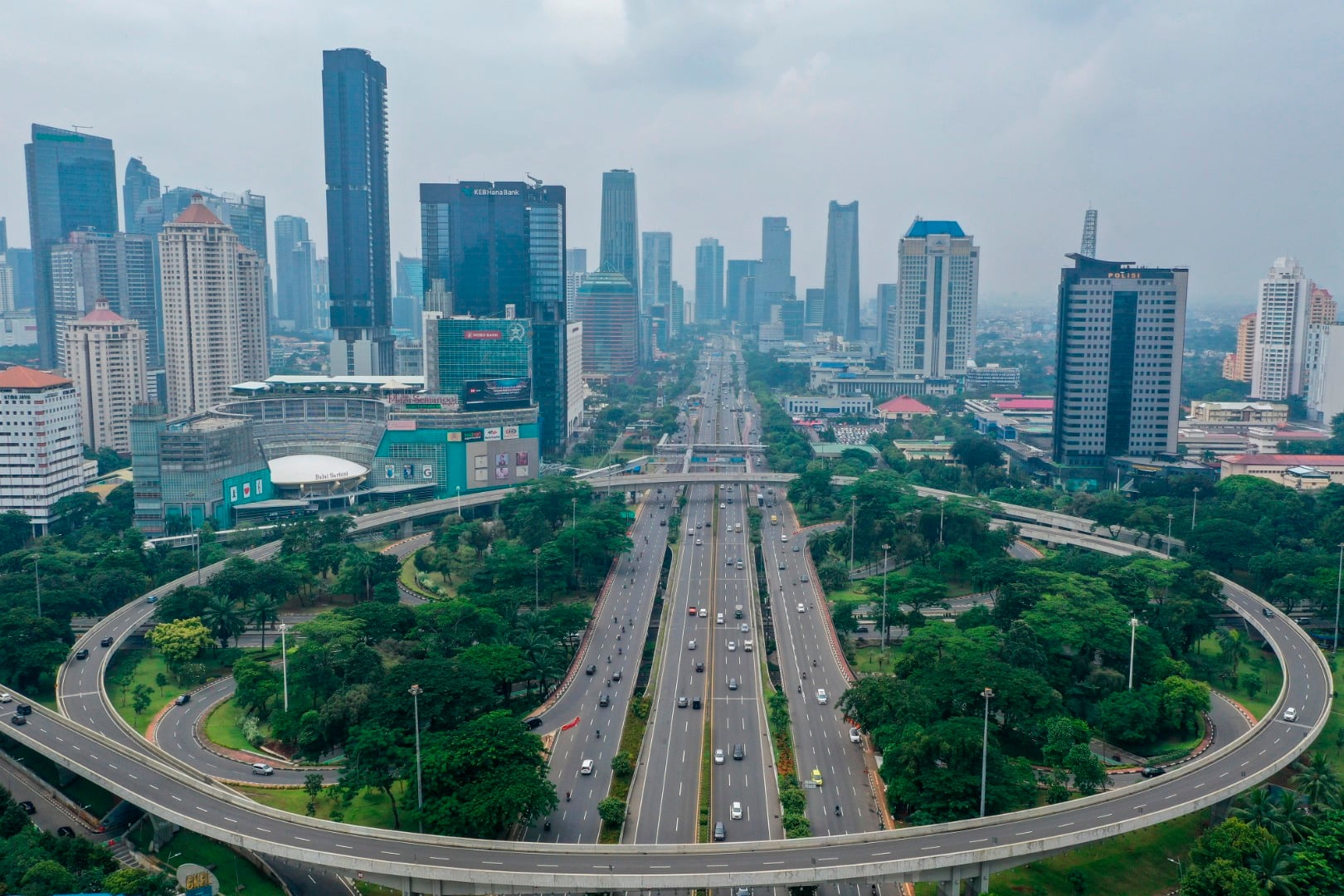 Foto udara kawasan Semanggi, Jakarta.