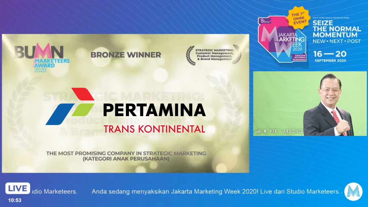 Pertamina Trans Kontinental Terima Penghargaan dalam Marketeers Award 2020