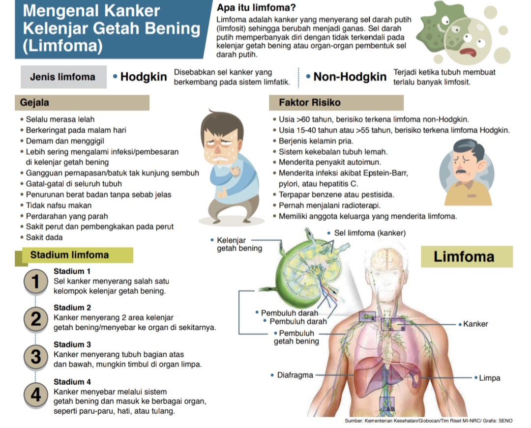 Grafis Mengenal Kanker Limfoma.