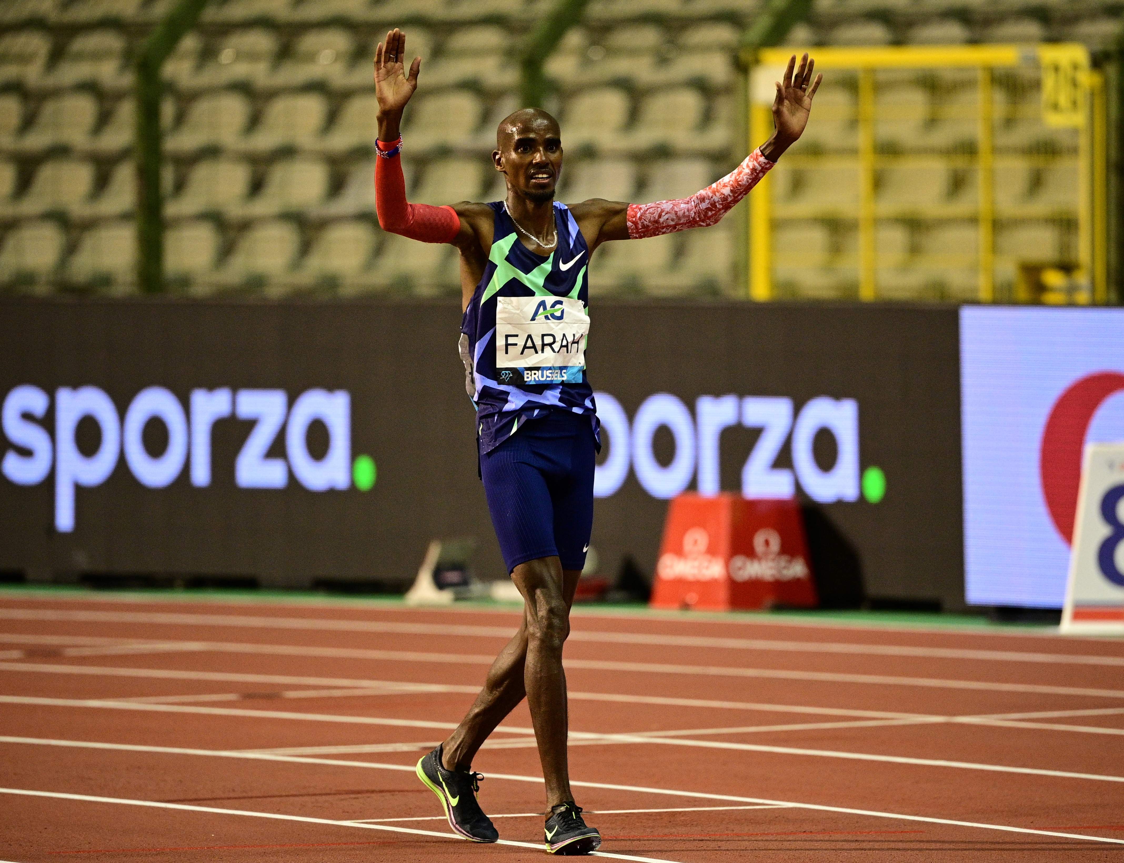 Mo Farah, memecahkan rekor dunia lari satu jam pada Brussels Diamond League di Belgia, Jumat (4/9) waktu setempat.