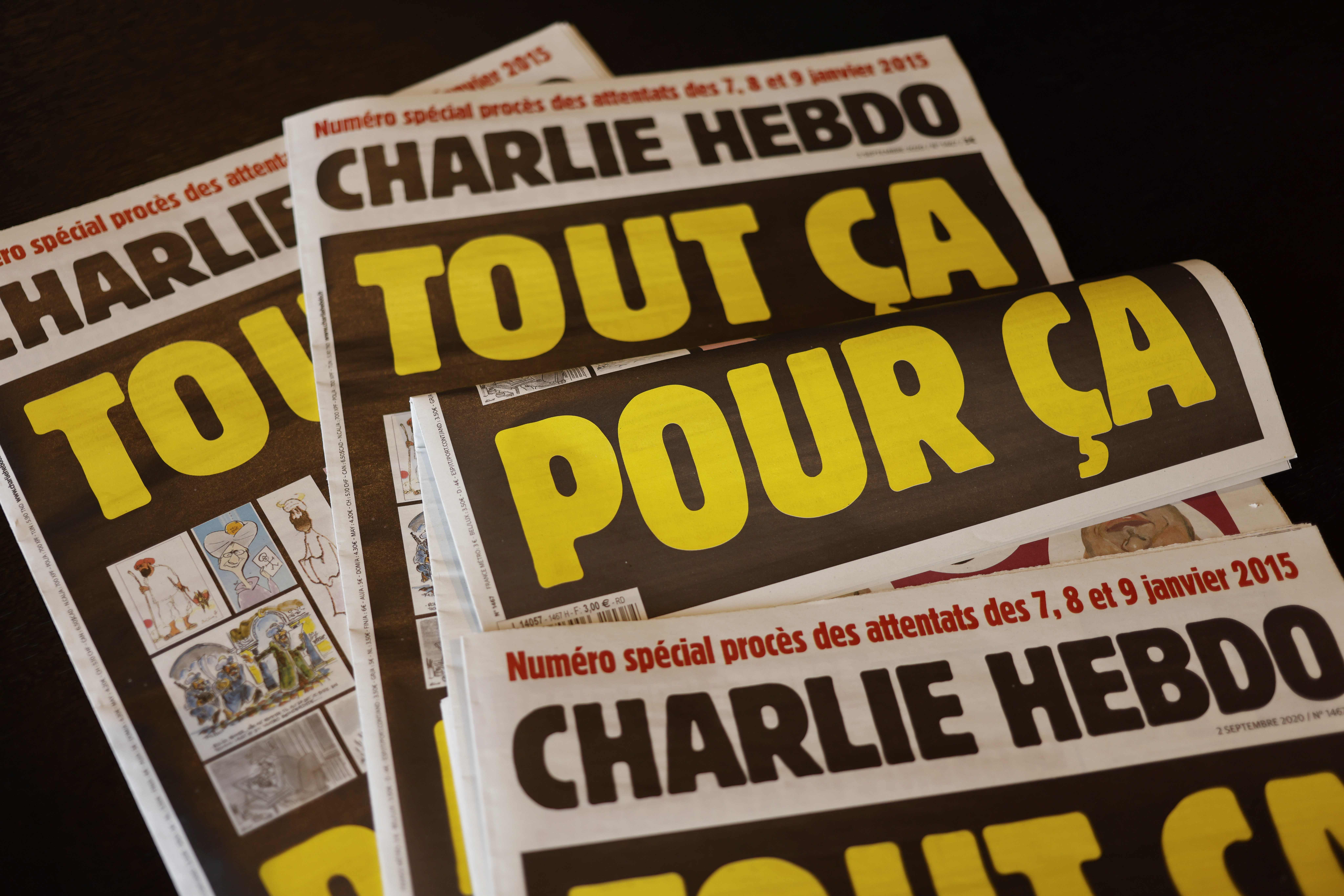 Halaman depan Charlie Hebdo edisi Rabu (2/9).