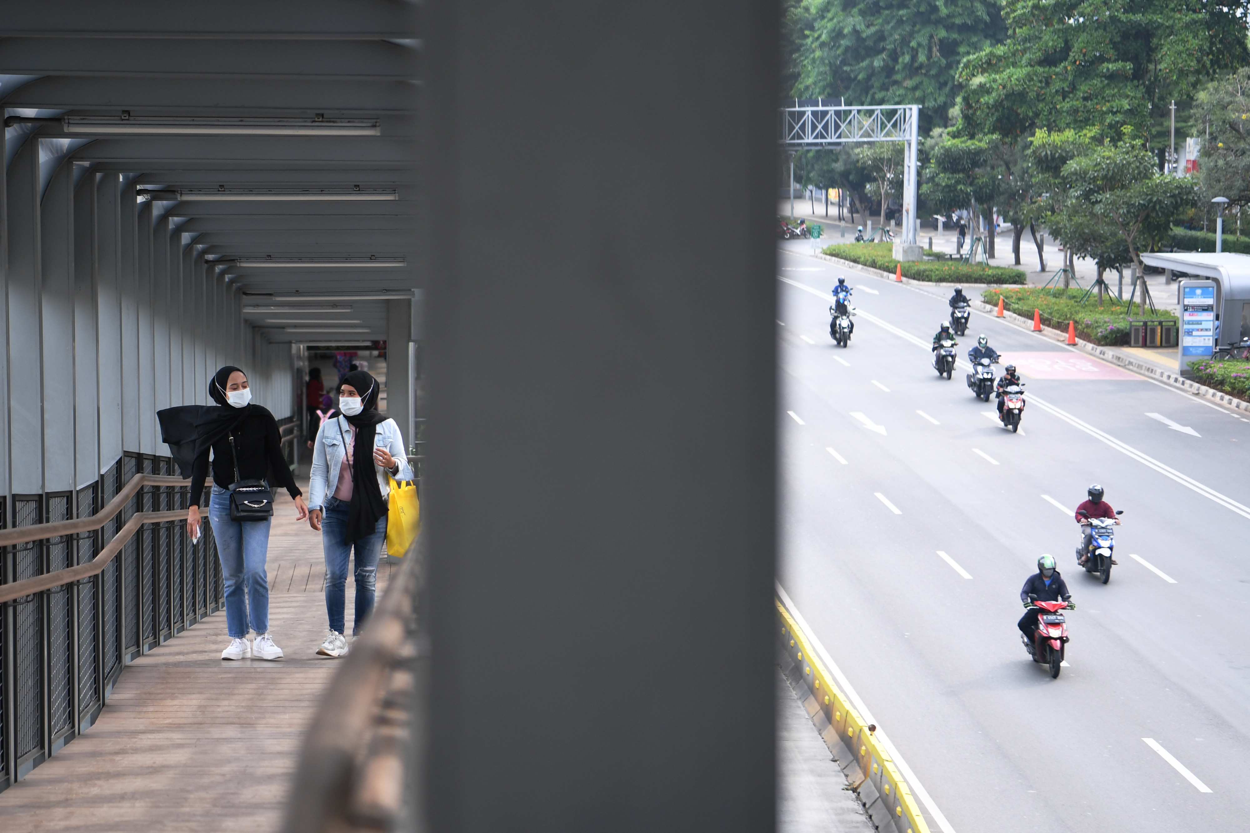 Suasana Jakarta saat penerapan PSBB