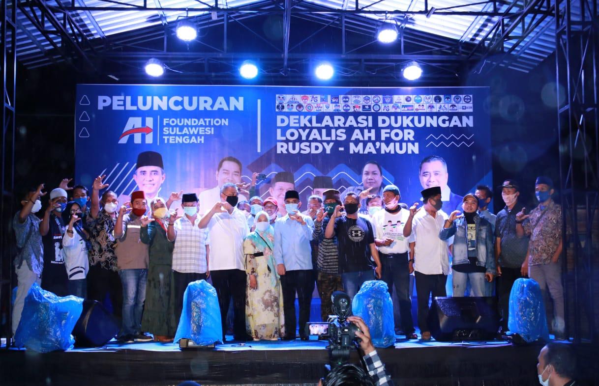 Deklarasi dukungan untuk pasangan Calon Gubernur dan Wakil Gubernur Sulawesi Tengah Rudy Mastura-Ma'mun Amir di Palu, Sulteng.