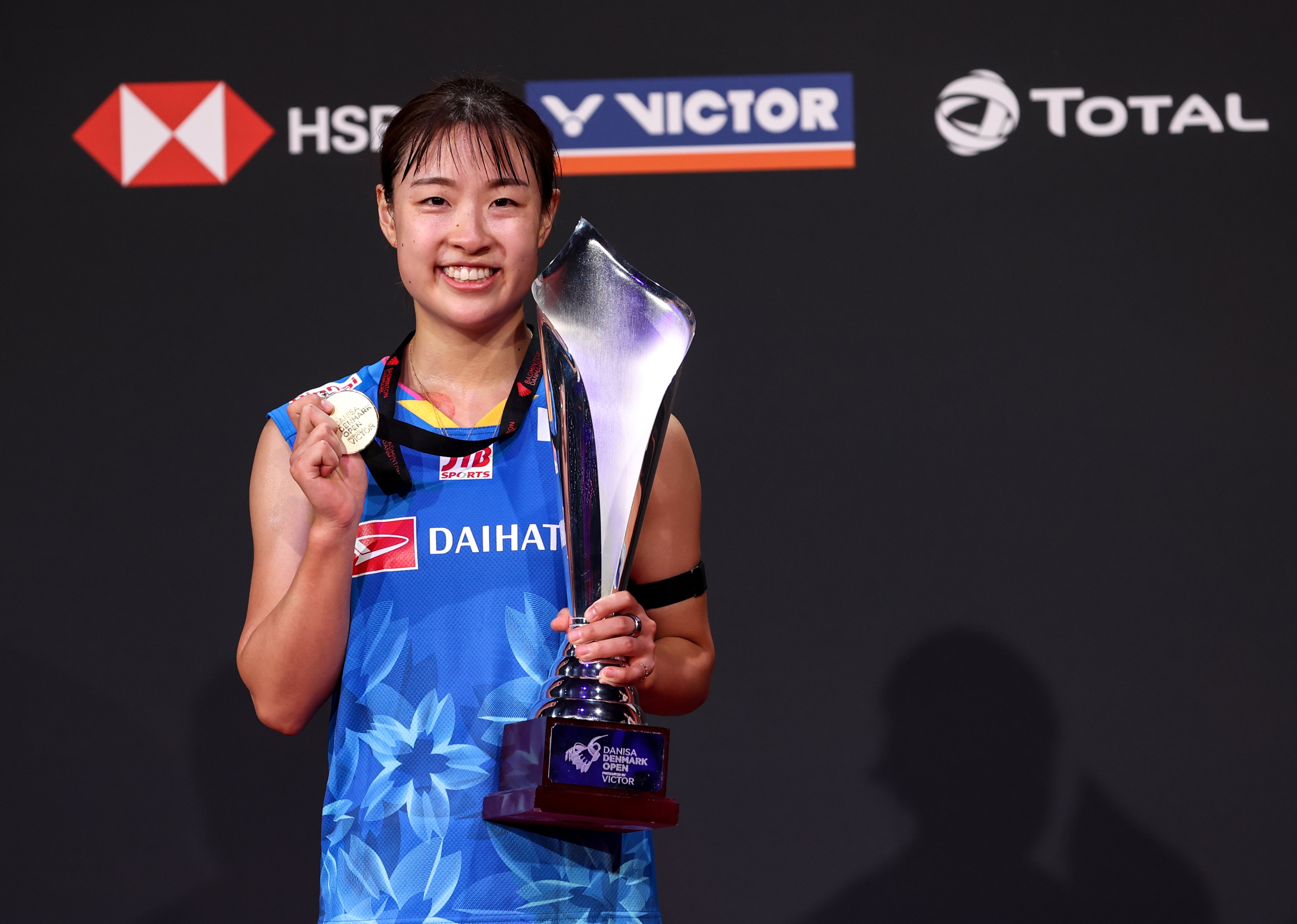 Nozomi Okuhara saat menjadi juara Denmark Terbuka