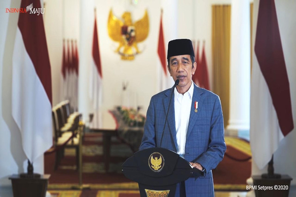 Presiden Joko Widodo dalam peringatan Maulid Nabi Muhammad SAW secara virtual. 