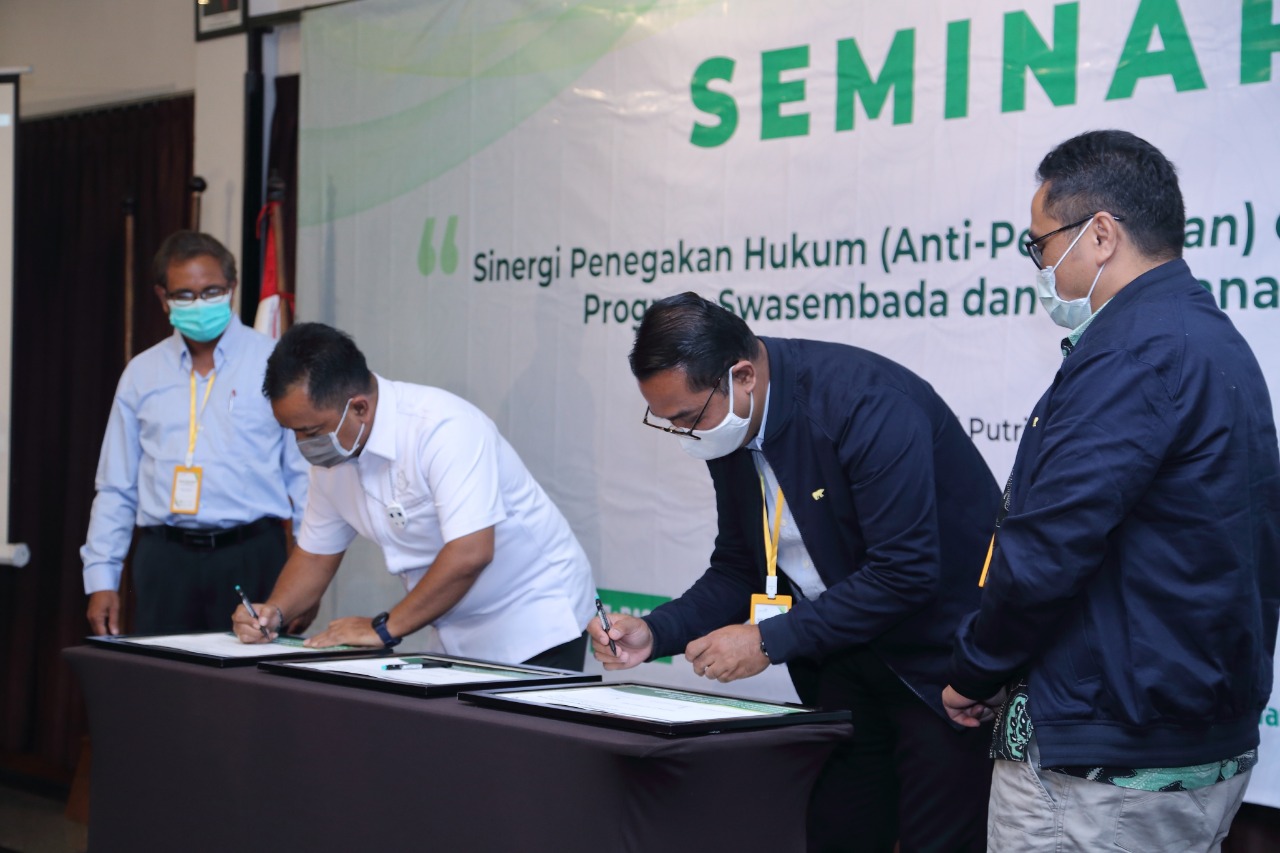 Seminar nasional Anti Pemalsuan bertajuk 'Sinergi Penegakan Hukum (Antipemalsuan) dalam Pencapaian Program Swasembada dan Katahanan Pangan'.