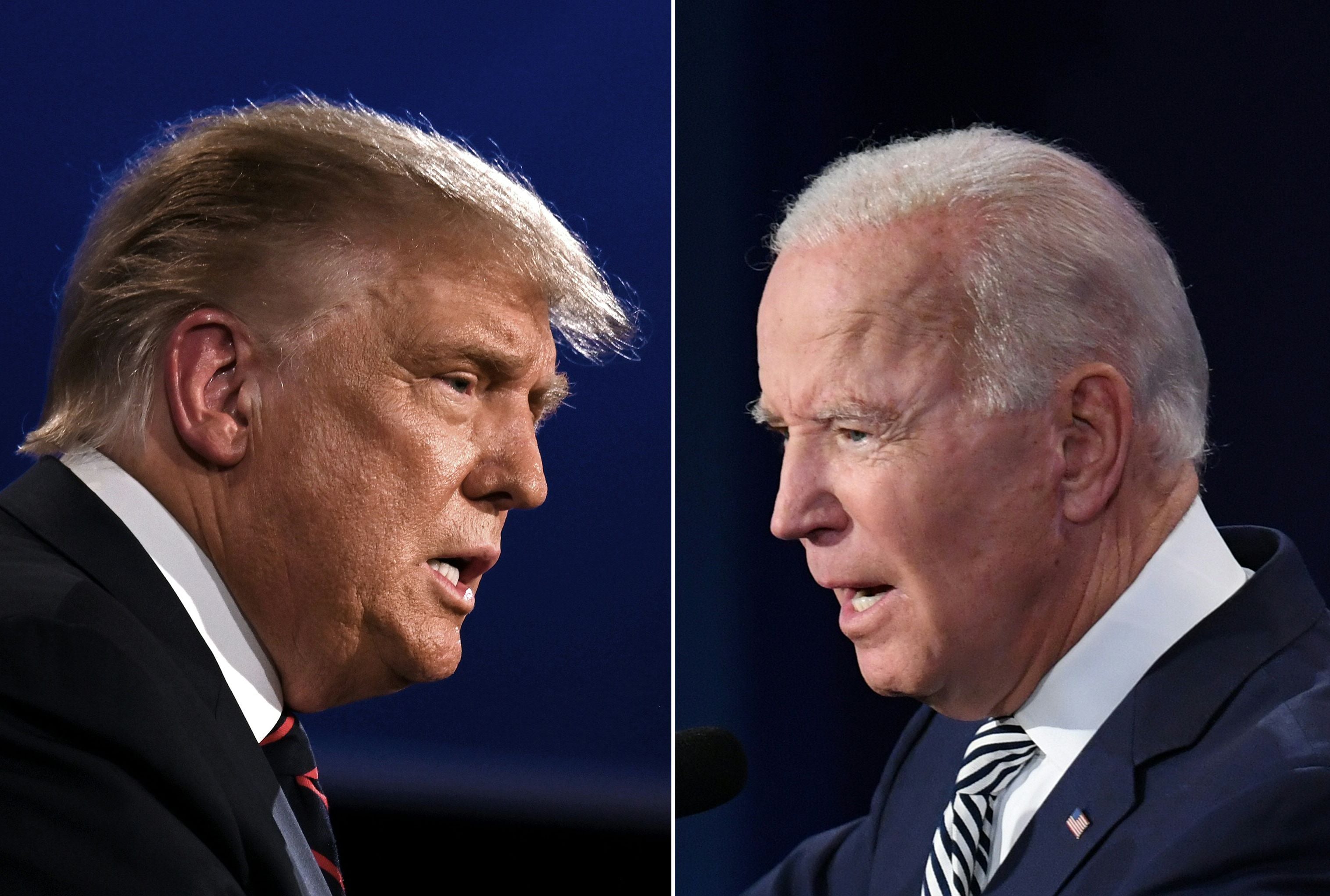 Donald trump (kiri) dan Joe Biden
