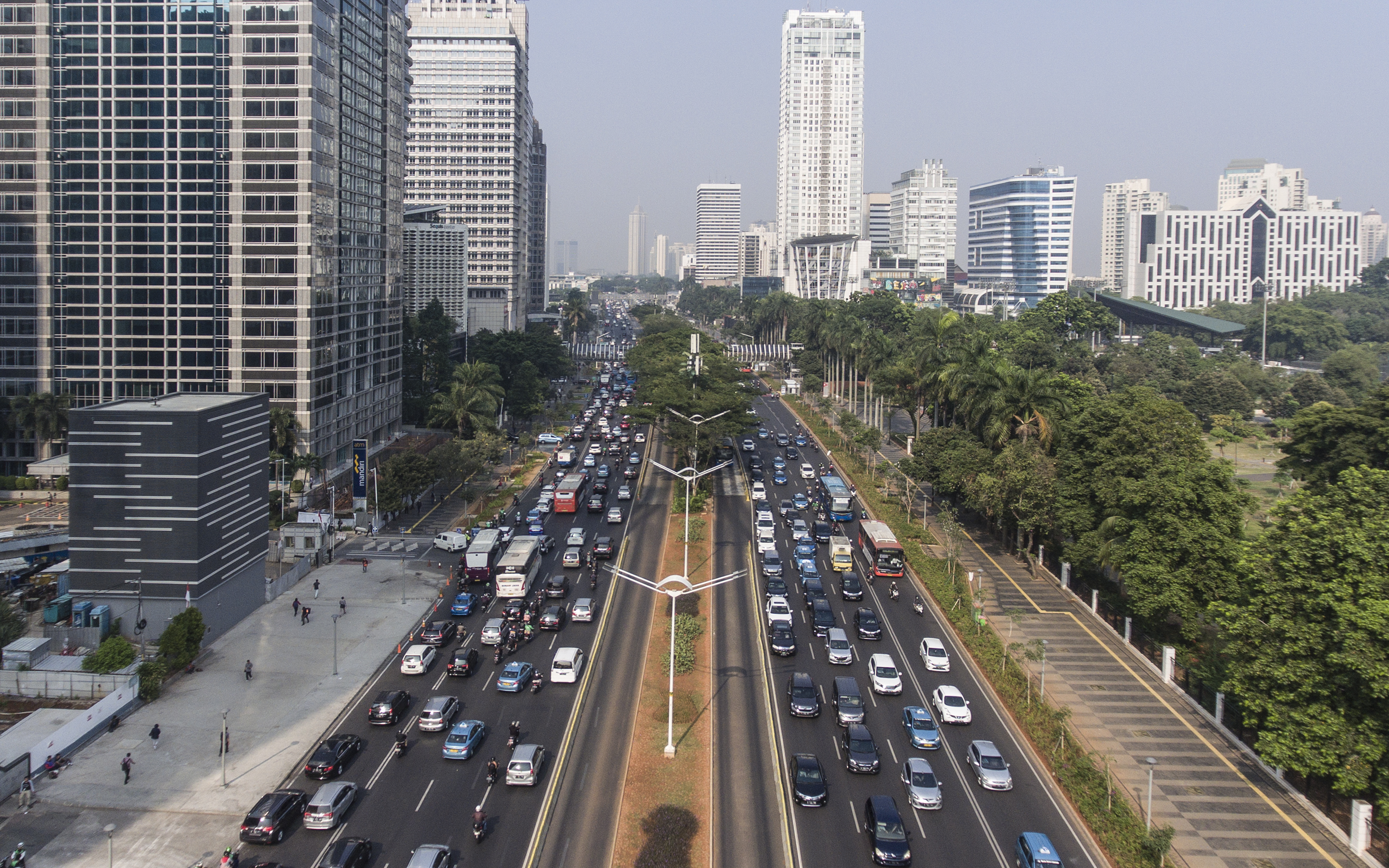 Foto udara kawasan Semanggi, Jakarta.