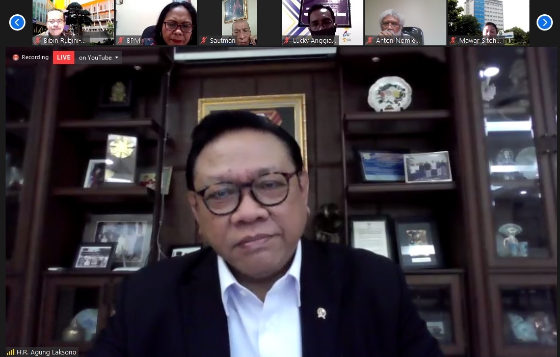 Anggota Wantimpres Angung Laksono dalam Dies Natalis UKI secara virtual