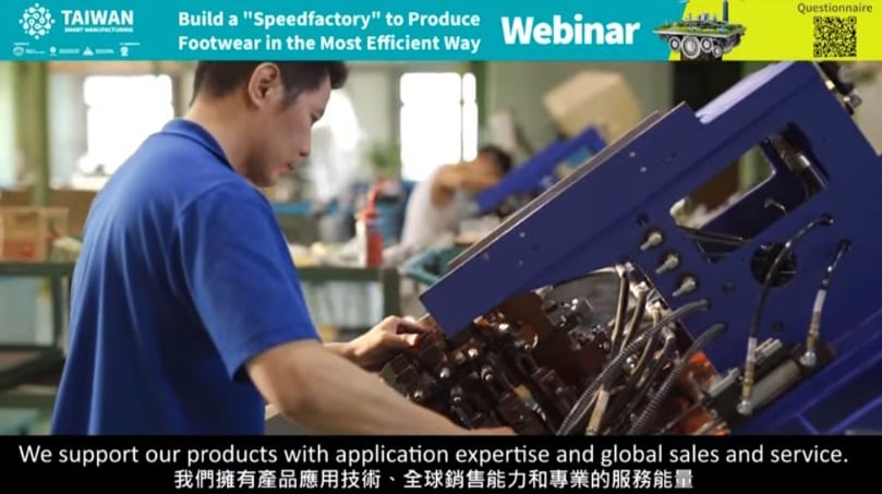 Teknologi industri alas kaki Taiwan pertama di dunia yang bisa dua atau satu warna dalam satu mesin.