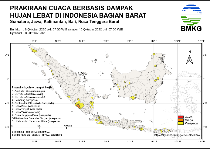 Peta peringatan banjir.