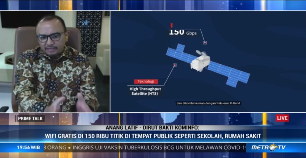 Direktur Utama Bakti, Anang Latif, dalam program Prime Talk Metro TV, Senin (12/10).