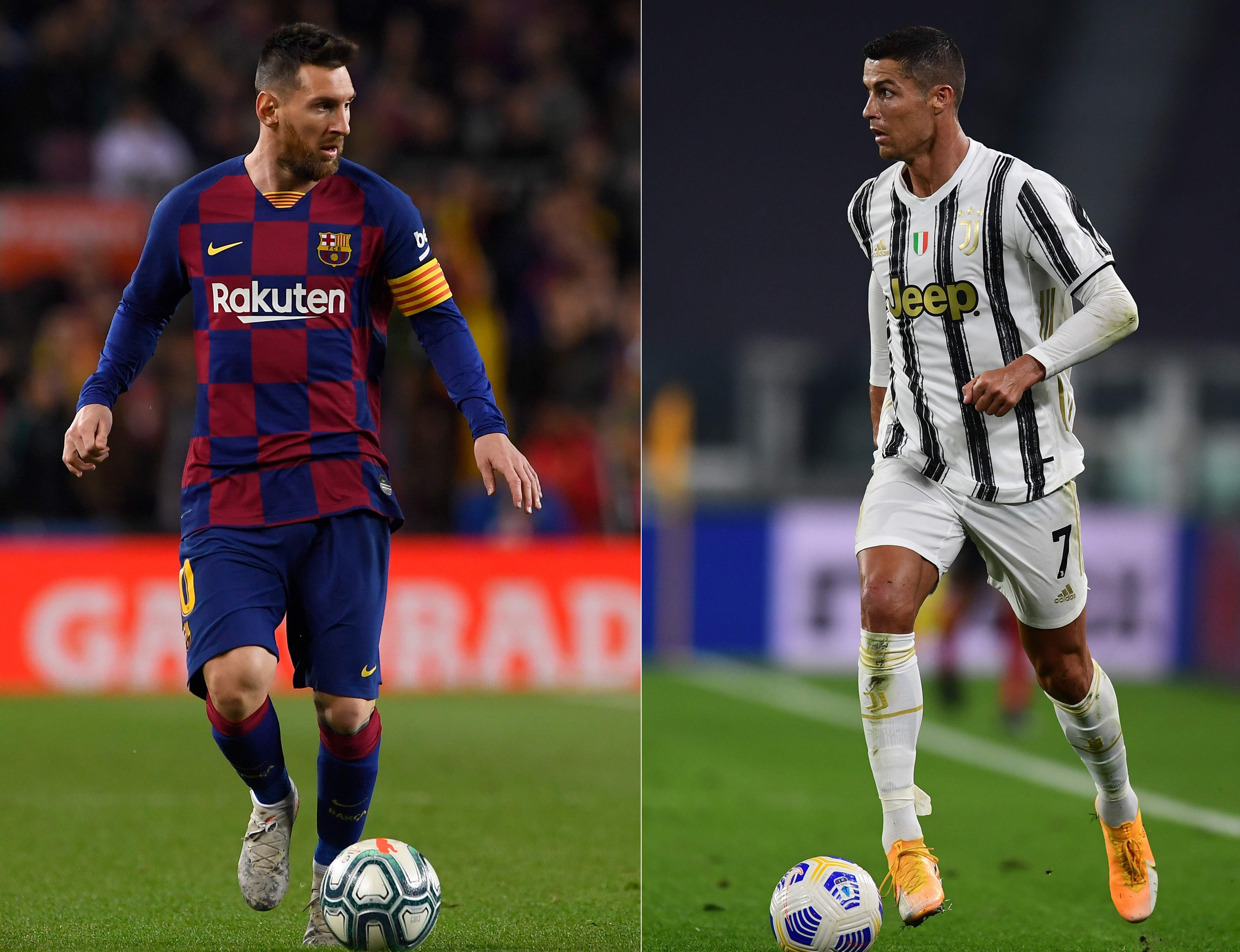 Kombinasi foto yang menampilkan Lionel Messi (kiri) dan Cristiano Ronaldo.