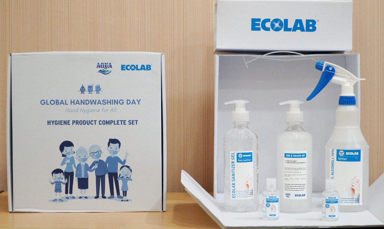Produk pencuci tangan yang disediakan Ecolab dalam kampanye Cuci Tangan Pakai Sabun