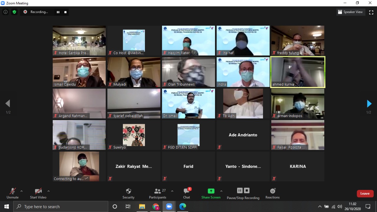 Focus Group Discussion (FGD) Ditjen Sumber Daya dan Perangkat Pos dan Informatika Kementerian Komunikasi dan Informatika, Senin (26/10).