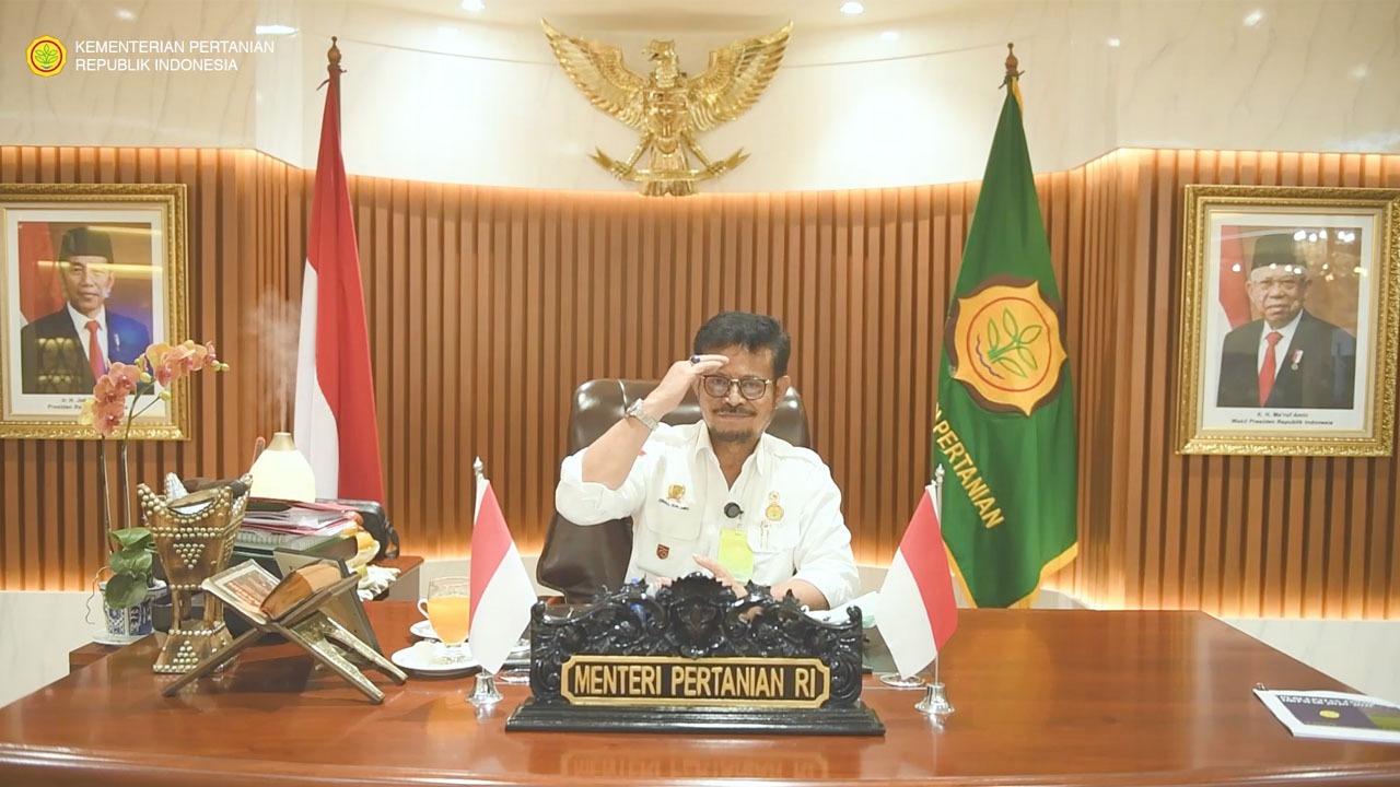 Mentan Syahrul Yasin Limpo memberi sambutan untuk memperingati Hari Pangan Sedunia 2020.  