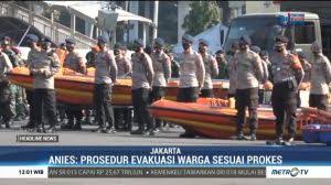 Gubernur Anies Baswedan Pimpin Apel Kesiapan Tanggap Bencana Banjir di Markas Polda Metro Jaya.