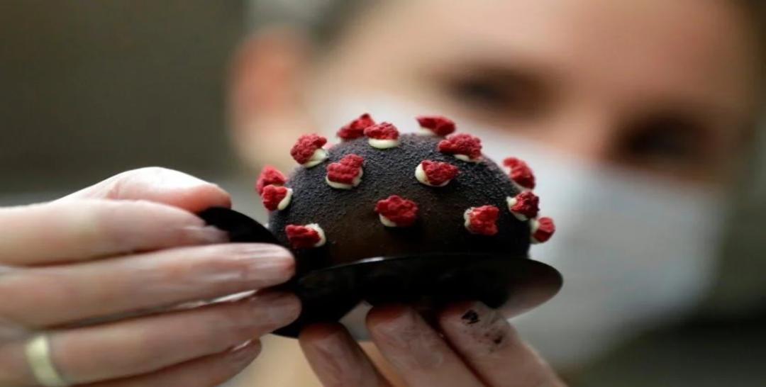 Hidangan penutup kue virus korona.