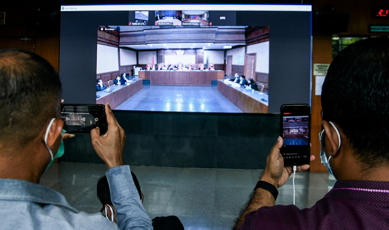 Sidang putusan kasus dugaan korupsi pengelolaan investasi saham dan reksa dana PT Asuransi Jiwasraya