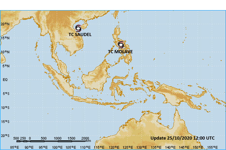 Peta siklon tropis aktif.