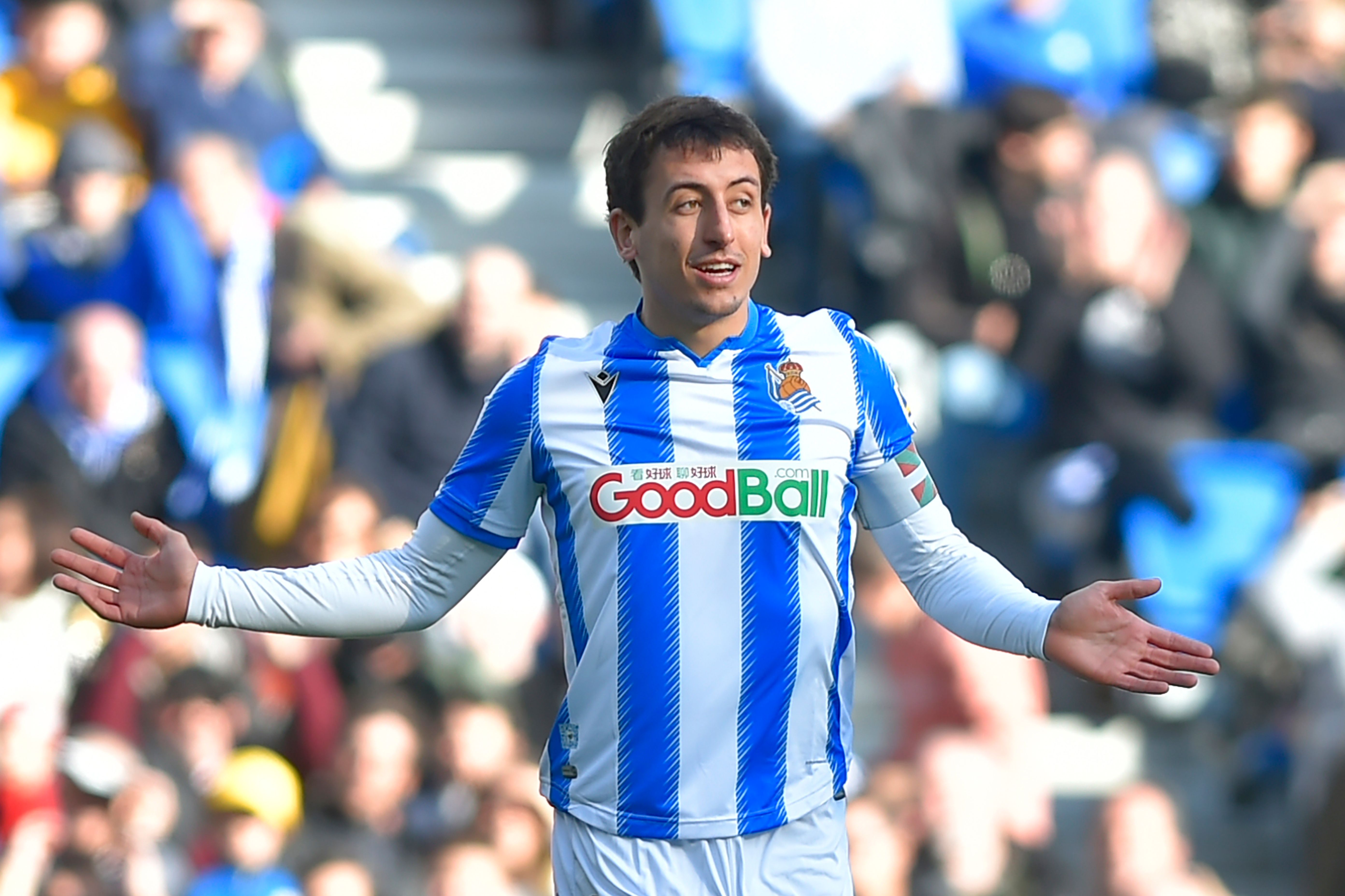 Pemain depan Real Sociedad Mikel Oyarzabal turut menyumbangkan satu gol ke gawang Getafe