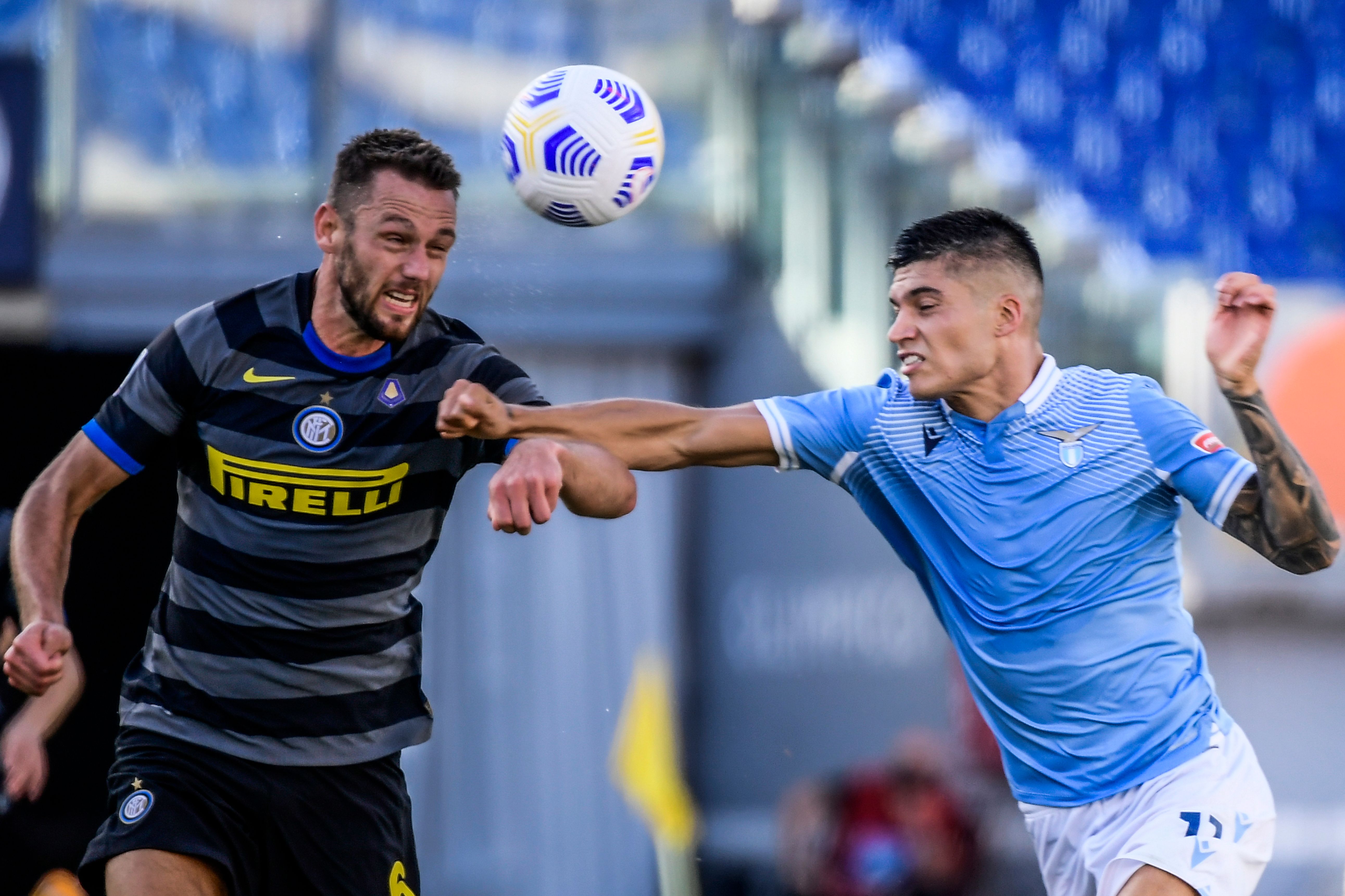 Laga Inter Milan melawan Lazio di Stadon Olimpico, Roma, Minggu (4/10).