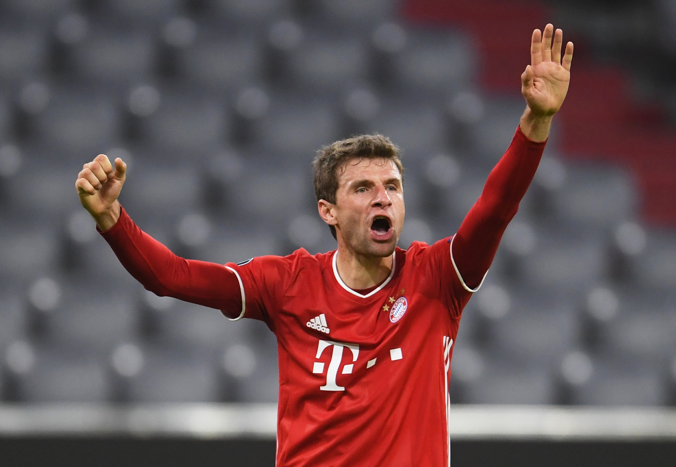 Penyerang Bayern Muenchen Thomas Mueller
