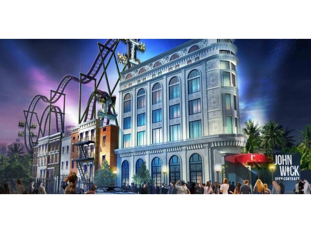 Ilustrasi roller coaster yang terinspirasi dari film John Wick. 