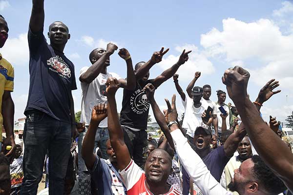 Aksi unjuk rasa di Lagos, Nigeria