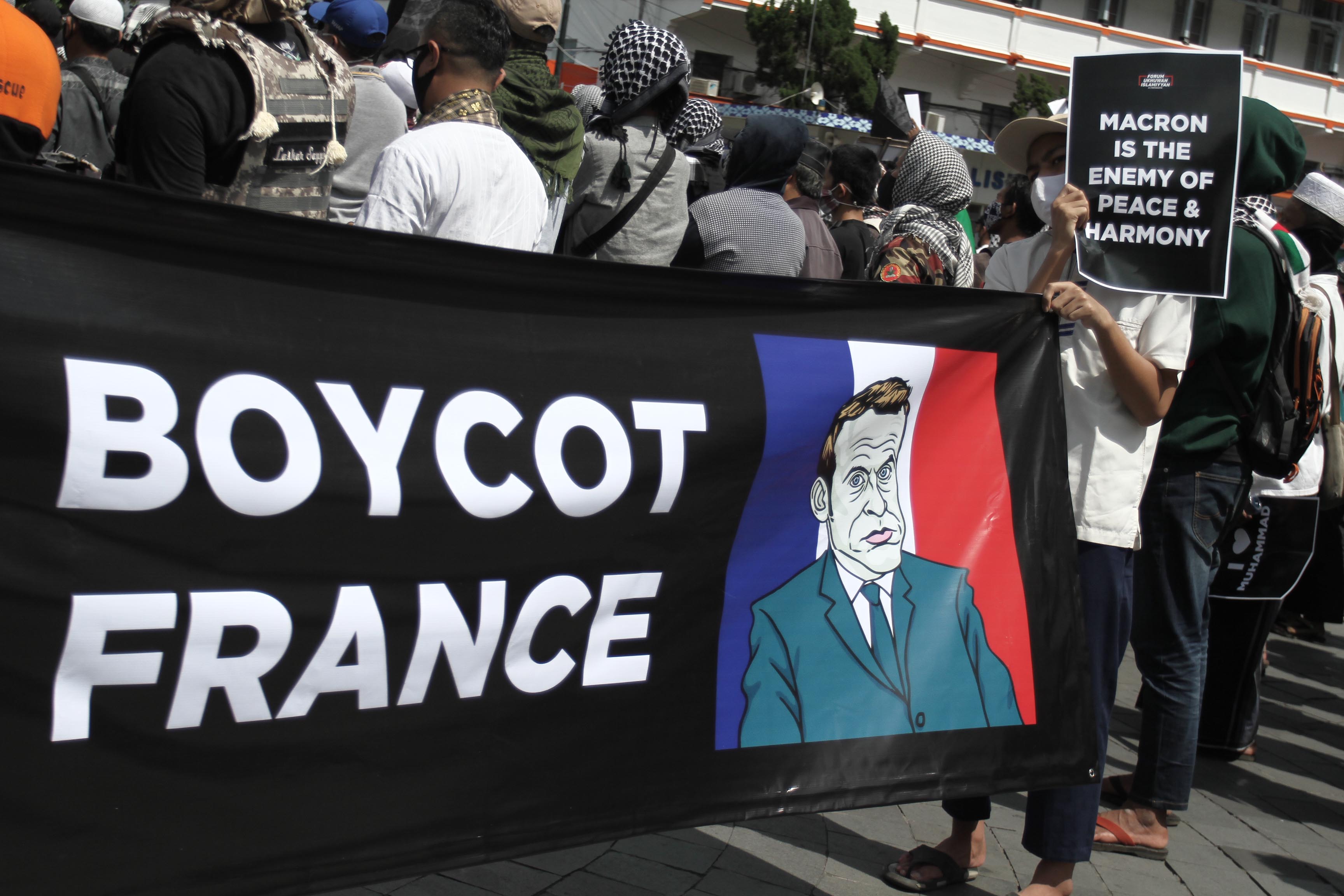 Aksi massa di Yogyakarta mengecam pernyataan Presiden Prancis Emmanuel Macron