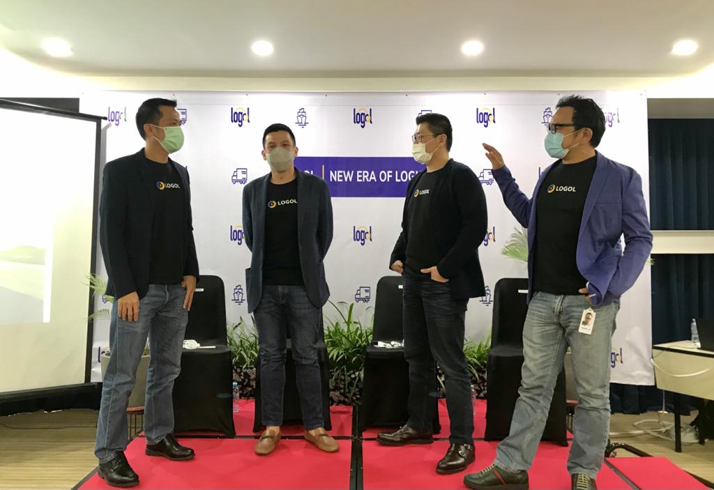 Konferensi pers digitalisasi bidang logistik secara virtual. 