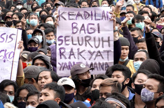 Aksi penolakan UU Cipta Kerja.