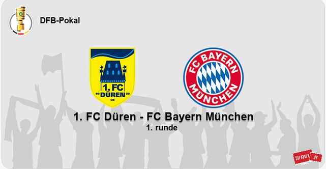 Laga putaran pertama DFB Pokal antara FC Dueren dan Bayern Muenchen.