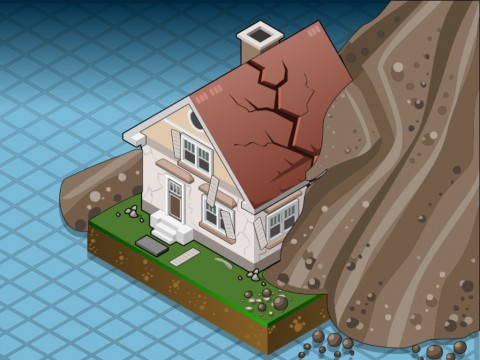 Ilustrasi tanah longsor