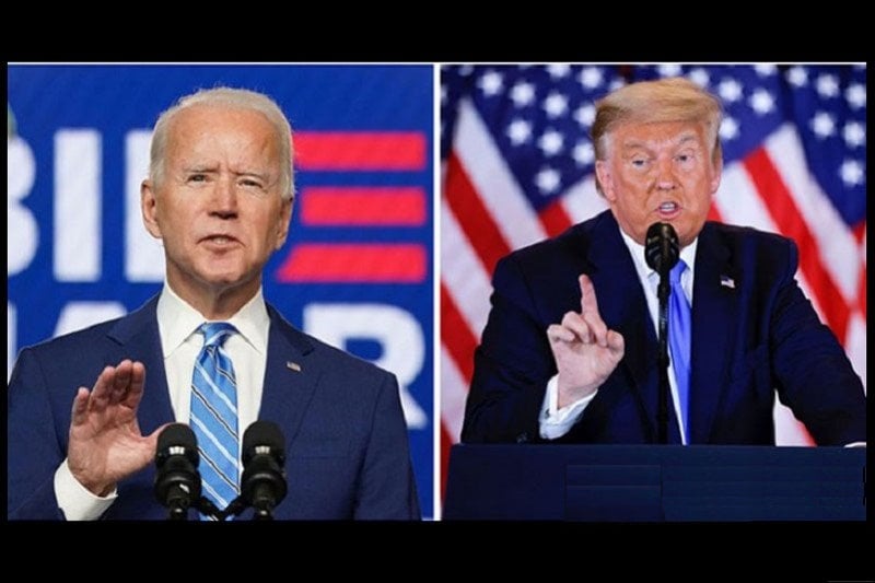 Presiden AS terpilih Joe Biden (kiri) dan Presiden Trump