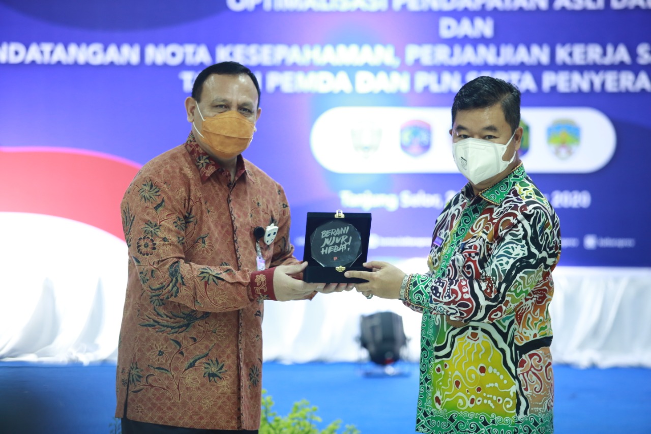 Ketua KPK Komjen Pol Firli Bahuri mengapresiasi Provinsi Kalimantan Utara (Kaltara) dalam pencapaian upaya pencegahan korupsi.