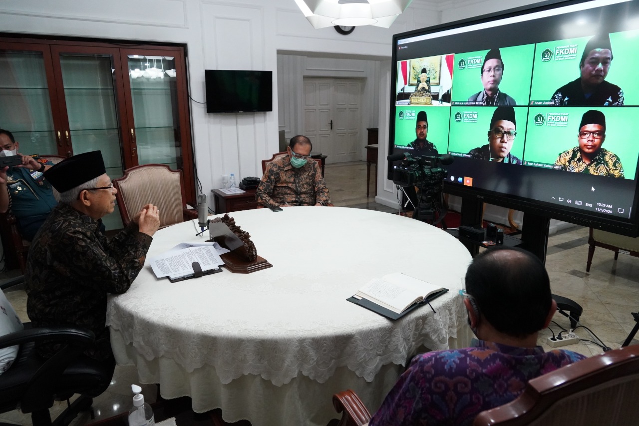 Wakil Presiden Ma'ruf Amin bersilaturahmi secara virtual dengan Forum Komunikasi Dai Muda Indonesia (FKDMI)
