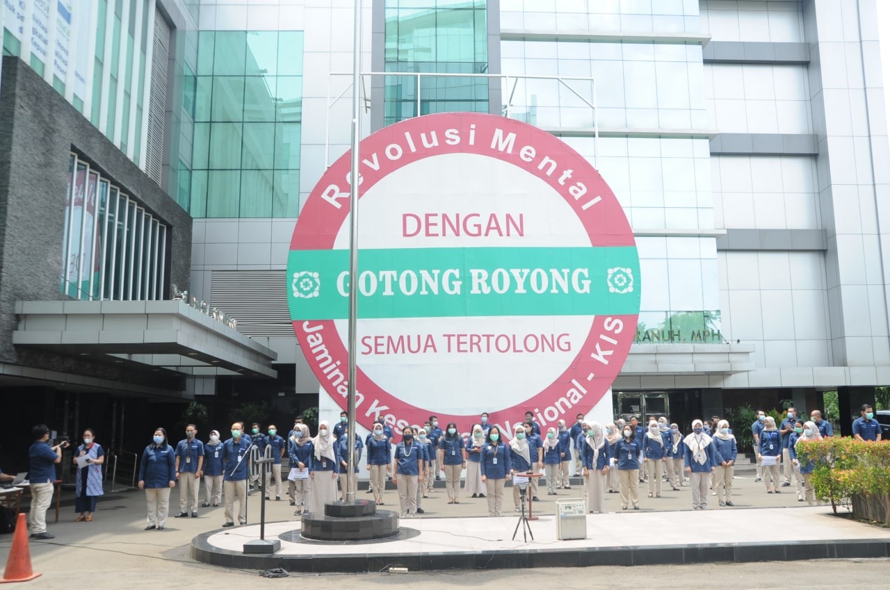 Peringatan Hari Kesehatan Nasional Ke-56 digelar di Kantor BPJS Kesehatan, Jakarta, Kamis (12/11). 