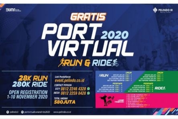 Dorong Gerakan Hidup Sehat Saat Pandemi Pelindo 3 Gelar Port Virtual Run and Ride 2020