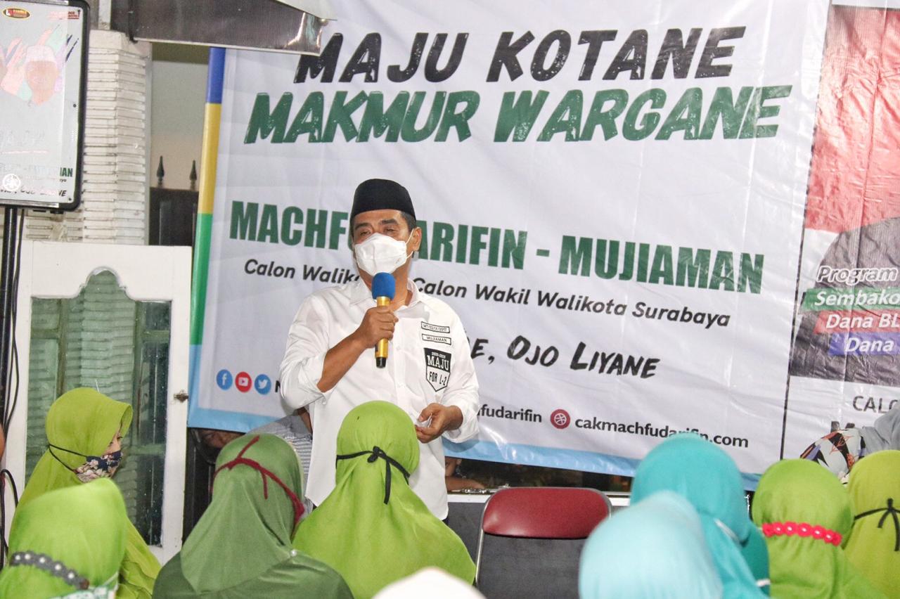 Calon Wakil Wali Kota Surabaya Mujiaman bersilaturahim dengan warga Nahdliyin di Tambak Sari, Surabaya.