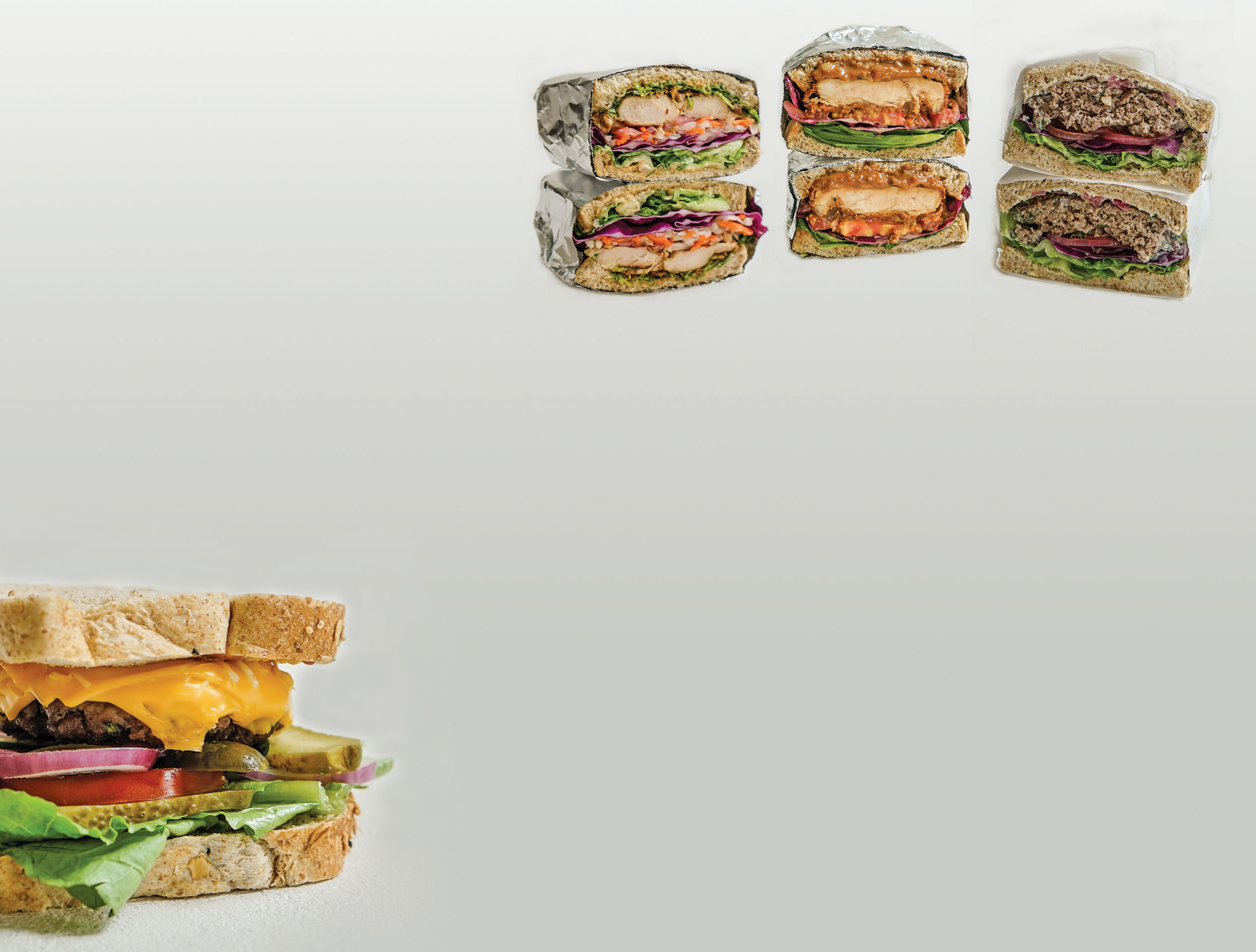 Mekong (Vietnamese inspired).,Hiroshi (Japanese inspired).Adrian (Greek Inspired).paling bawah Michael (Cheeseburger inspired).