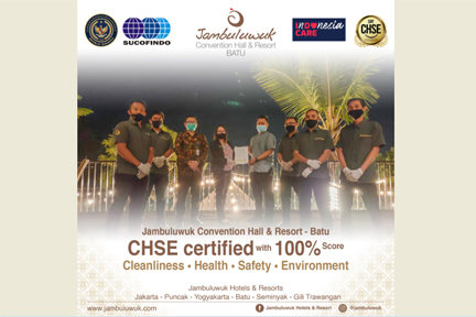Jambuluwuk Convention Hall & Resort Batu Raih Sertifikasi CHSE